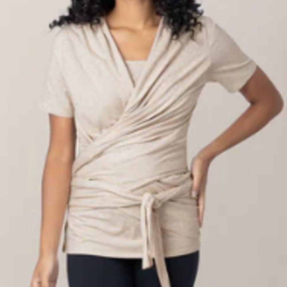 Kindred Bravely | Organic Cotton Skin to Skin Short Sleeve Wrap Top | 1X